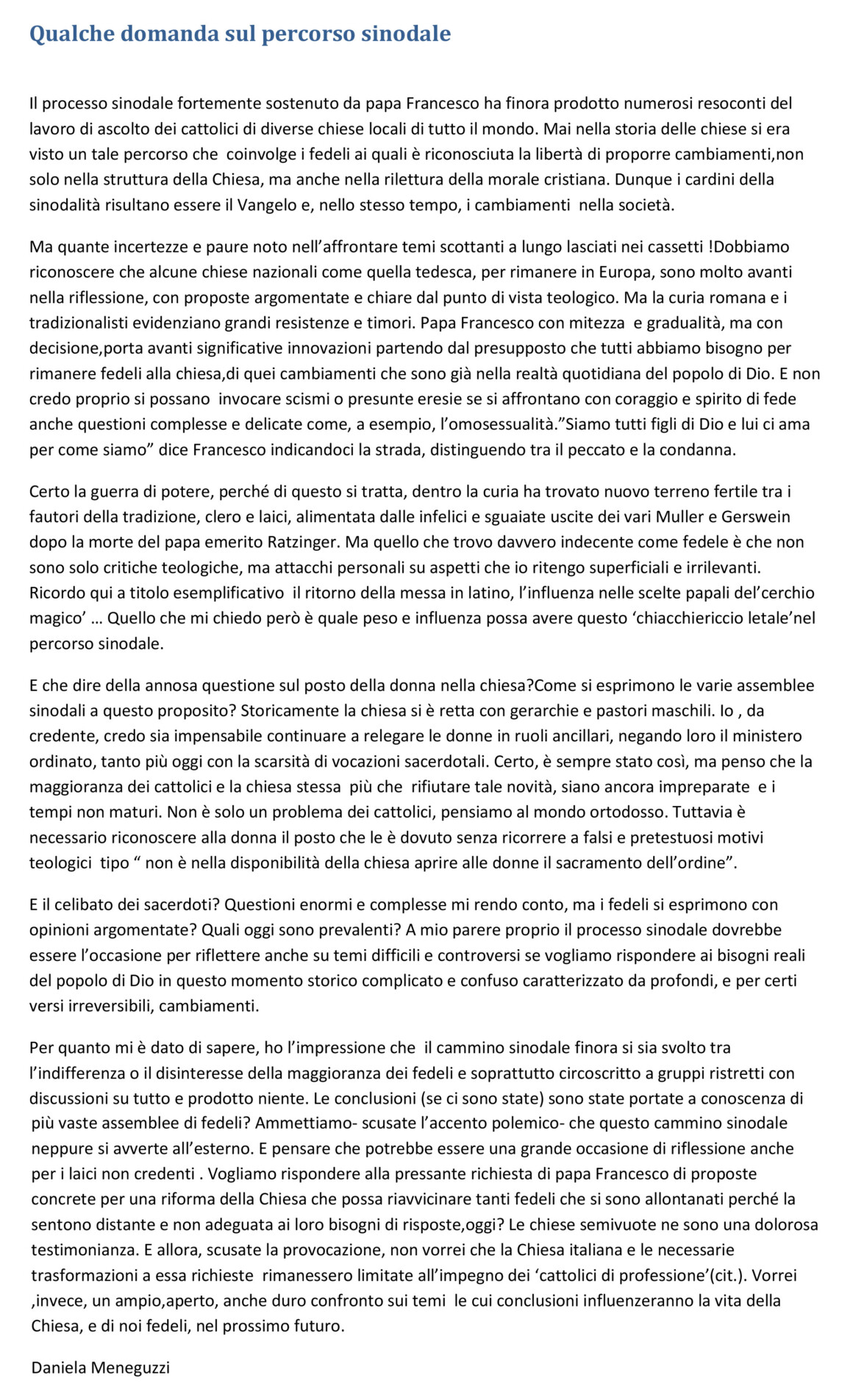 riflessioni di R. Mainardi