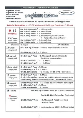 Foglio di collegamento pastorale