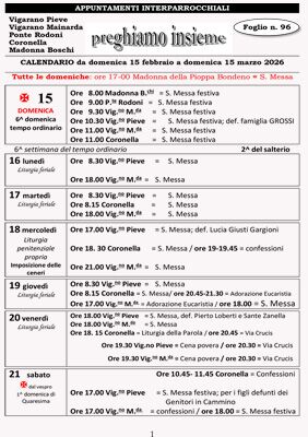 Foglio di collegamento pastorale