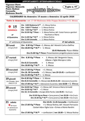 Foglio di collegamento pastorale